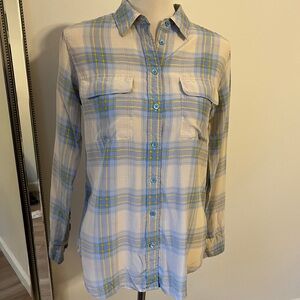 Equipment Reese Barnaby Plaid Silk Shirt Multi Color Size Small